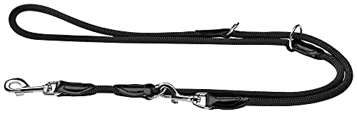 HUNTER Verstellbare Hundeführleine FREESTYLE, Farbe: schwarz, robust & wetterfest, 3-fach...