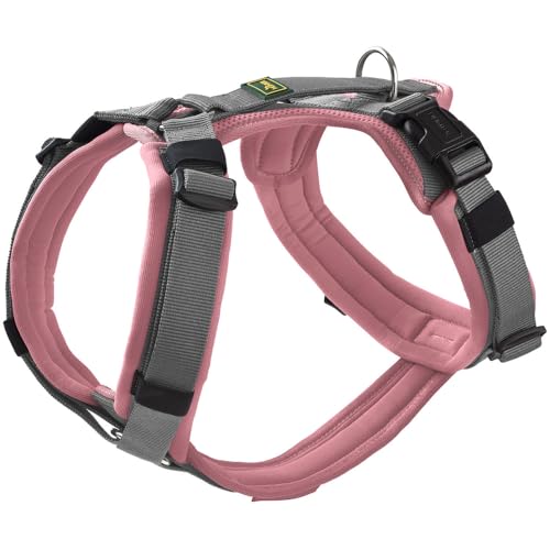 HUNTER Hundegeschirr Maldon UP, Farbe: Altrosa/grau, weich gepolstert & komfortabel, stark...