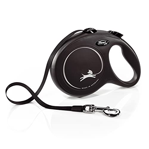 flexi® Classic L Gurt 8 m schwarz, Roll-Leine für Hunde bis 50 kg