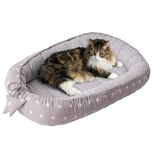 Medi Partners Katzenbett Hundebett 75x60x10cm Katzenschlafplatz Kleine Mittelgroße Hunde Kissen...