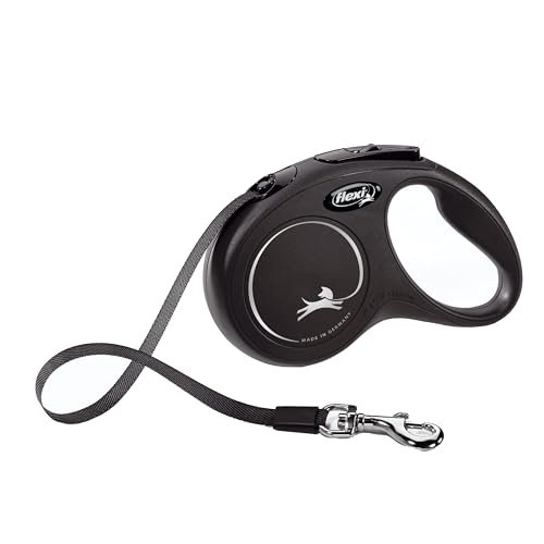 flexi® Classic S Gurt 5 m schwarz, Roll-Leine für Hunde bis 15 kg