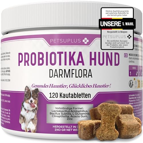 PETSUPLUS Probiotika Hund, 120 Kautabletten, Dogs Hunde Nahrungsergänzungsmittel mit...