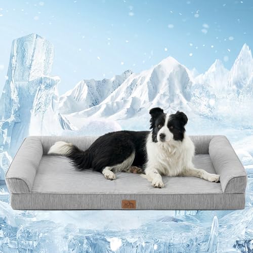 COZY KISS Kühlbett für Hunde, Orthopädisches Hundebett Extra Großes Hunde, Hundecouch mit...